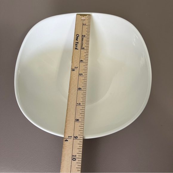 Mikasa‎ Swirl Modern White Ceramic Square Serveware Vegetable Bowl - Picture 8 of 13